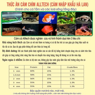 Cám chìm cá cảnh ALLTECH ( nhập khẩu Hà Lan) 1kg (2mm)