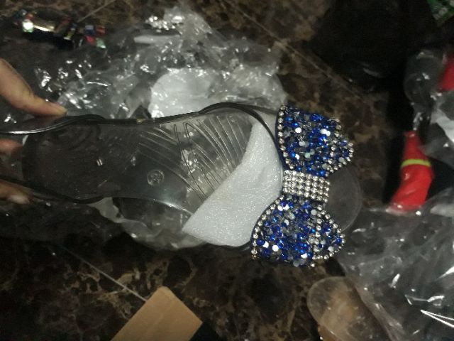 Giày nhựa nơ kim tuyến | BigBuy360 - bigbuy360.vn