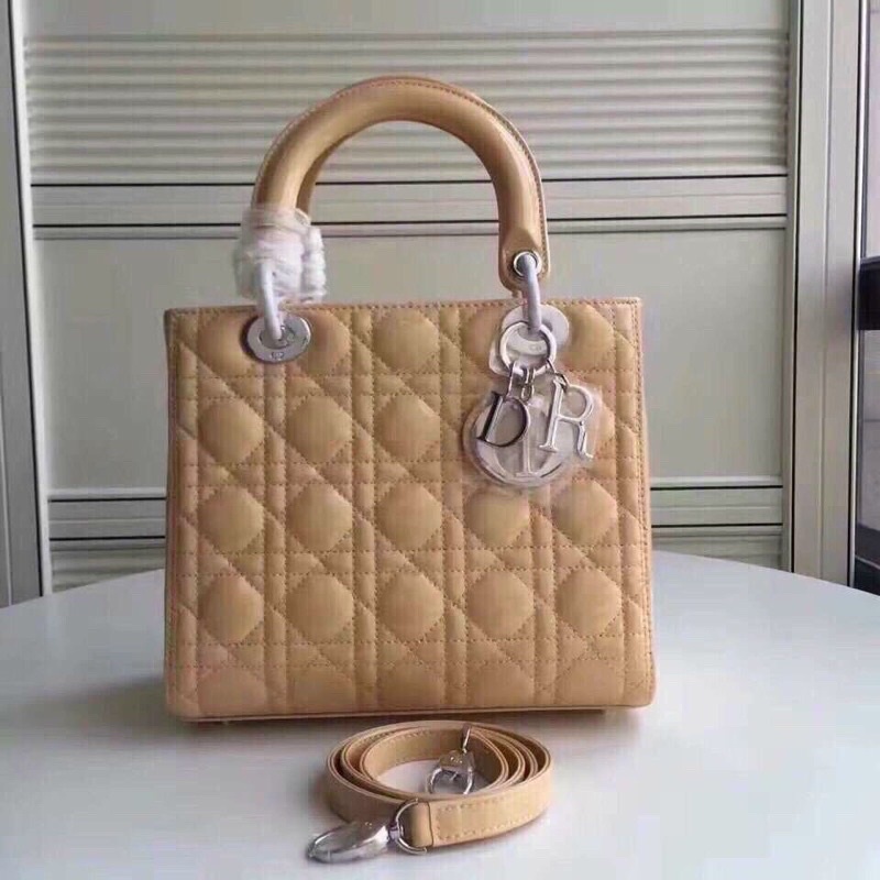 Túi xách nữ Dior Lady 5 ô da bóng