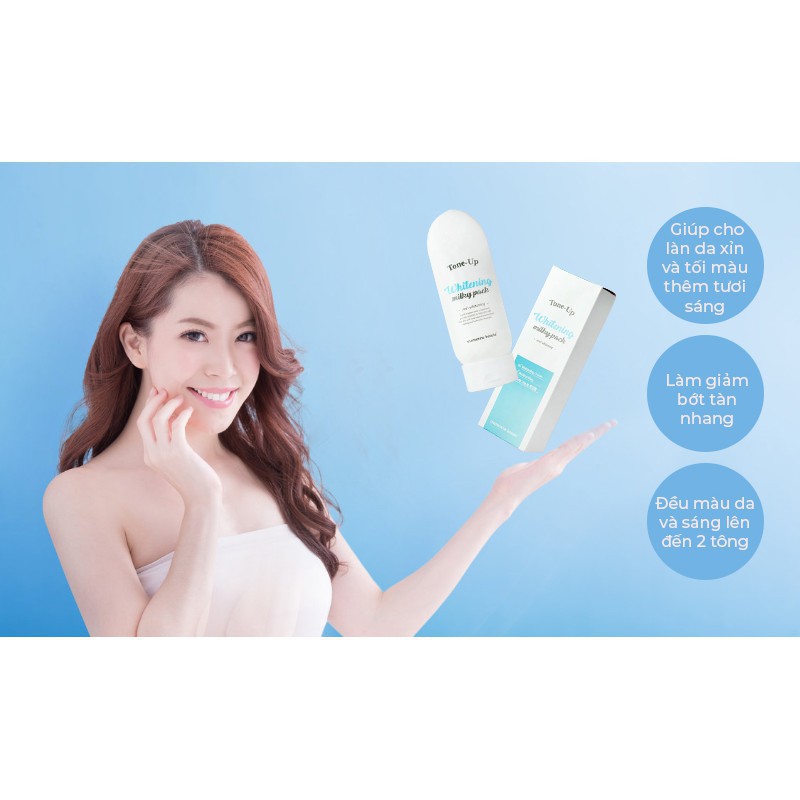 Kem dưỡng trắng da body ❤️CHINH HÃNG❤️ tone up whitening milky pack mersenne beaute 200ml - Hàn Quốc