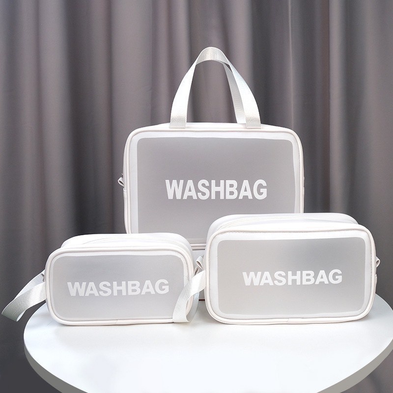 Túi hộp đựng mỹ phẩm, đồ trang điểm đi du lịch cá nhân trong suốt có khóa kéo 88249 KOREA STORE 88