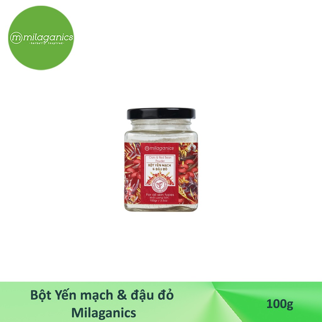 Combo 3 Bột Dưỡng Da Milaganics: Yến Mạch Khoai Tây + Yến Mạch Đậu Đỏ + Đậu Xanh (100g/ hũ)