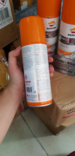 [Giá tốt nhất] Xịt dưỡng sên Repsol hàng Tây Ban Nha tem chính hãng 400ml . DoChoiXeMay