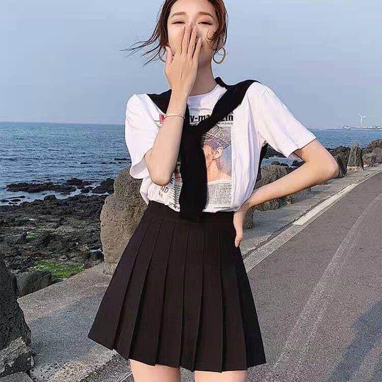 Chân váy B&amp;G JL-DQ-13 dáng chữ A xếp ly lưng cao chống nắng thời trang tùy chọn màu sắc cho nữ