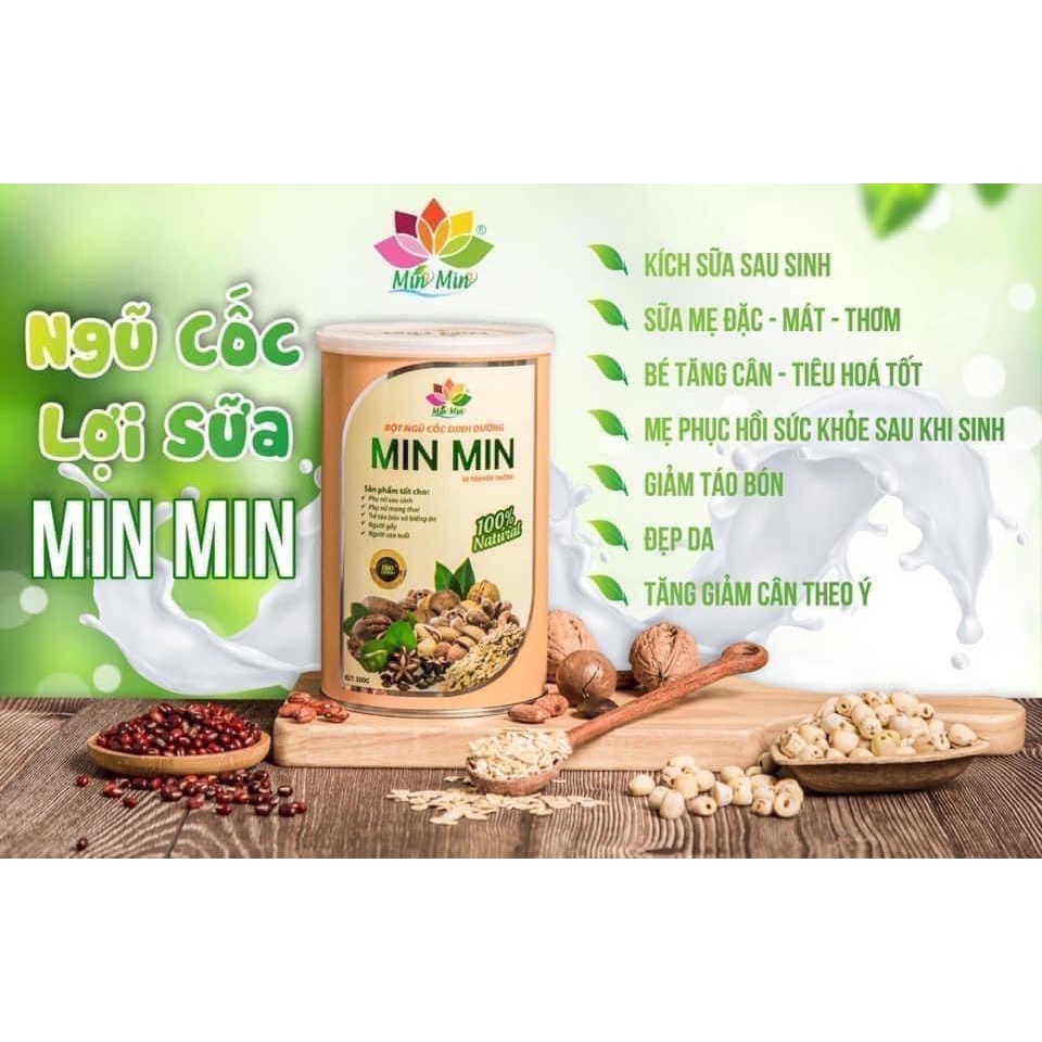 Ngũ cốc Min Min chính hãng bổ sung đầy đủ dưỡng chất cho mọi lứa tuổi (Hộp 500g)