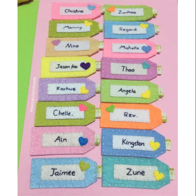 Nametag thiết kế theo tên bằng vải nỉ