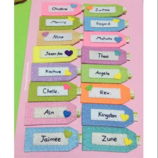Nametag thiết kế theo tên bằng vải nỉ