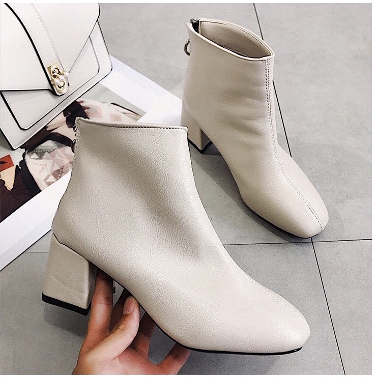 XẢ KHO (S99) Bốt nữ da sần khóa tròn sau (mã A11-2)