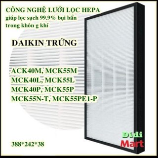 Màng lọc không khí DAIKIN trứng 40-55 - Màng lọc Hepa DAIKIN
