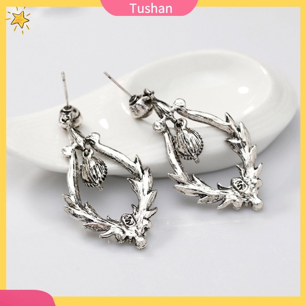 Khuyên tai hình chiếc đá đính đá quý kiểu dáng cổ điển sang trọng cho nữ