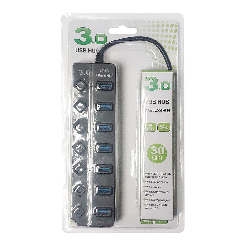 Hub 3 0 Cổng USB 7 Cổng Có Đèn LED Và Công Tắc Riêng Biệt Cho Windows