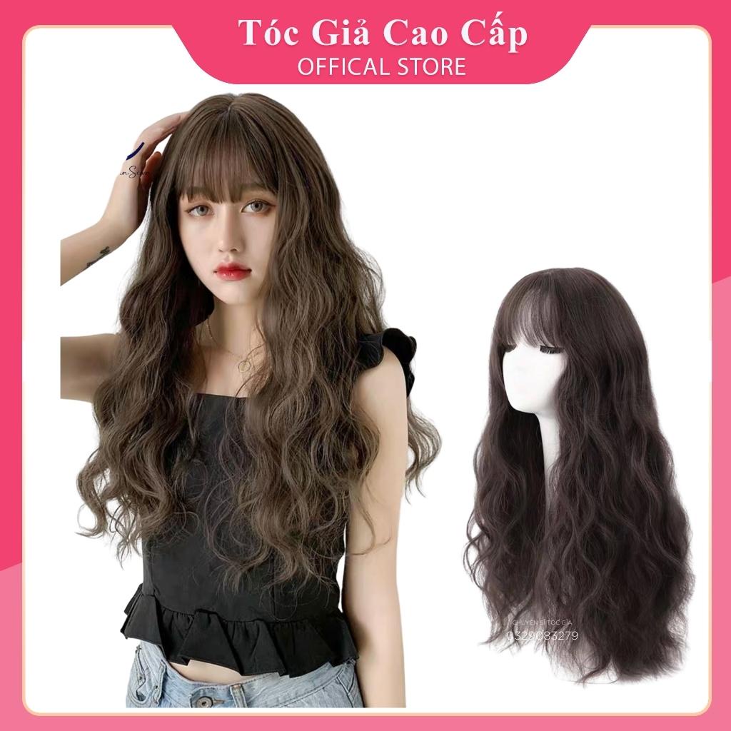 Tóc giả nguyên đầu xoăn trục ❤️FREESHIP❤️ omber xám 8102k