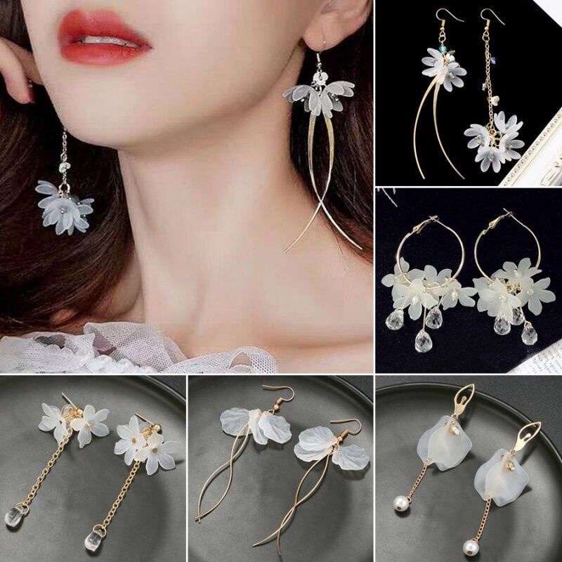 Bông Tai Hoa Tua Rua Thời Trang Nữ Tính