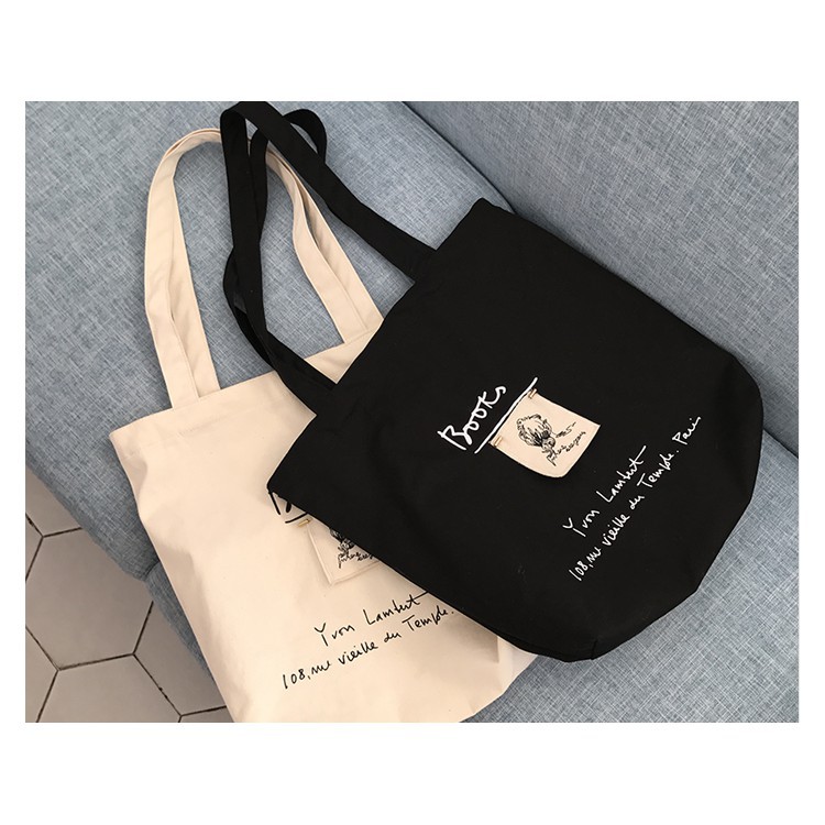 Túi vải tote ulzzang vải canvas phong cách vintage hottrend 2022