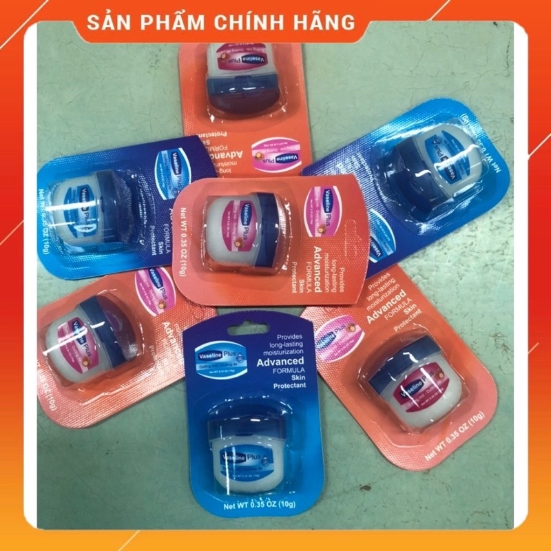 Son Sáp Vaseline Plus ❤️Date Mới❤️Dưỡng Da Môi VASELINE 100% PURE PETROLEUM JELLY 10g Lip Therapy Chống Khô Nẻ Da