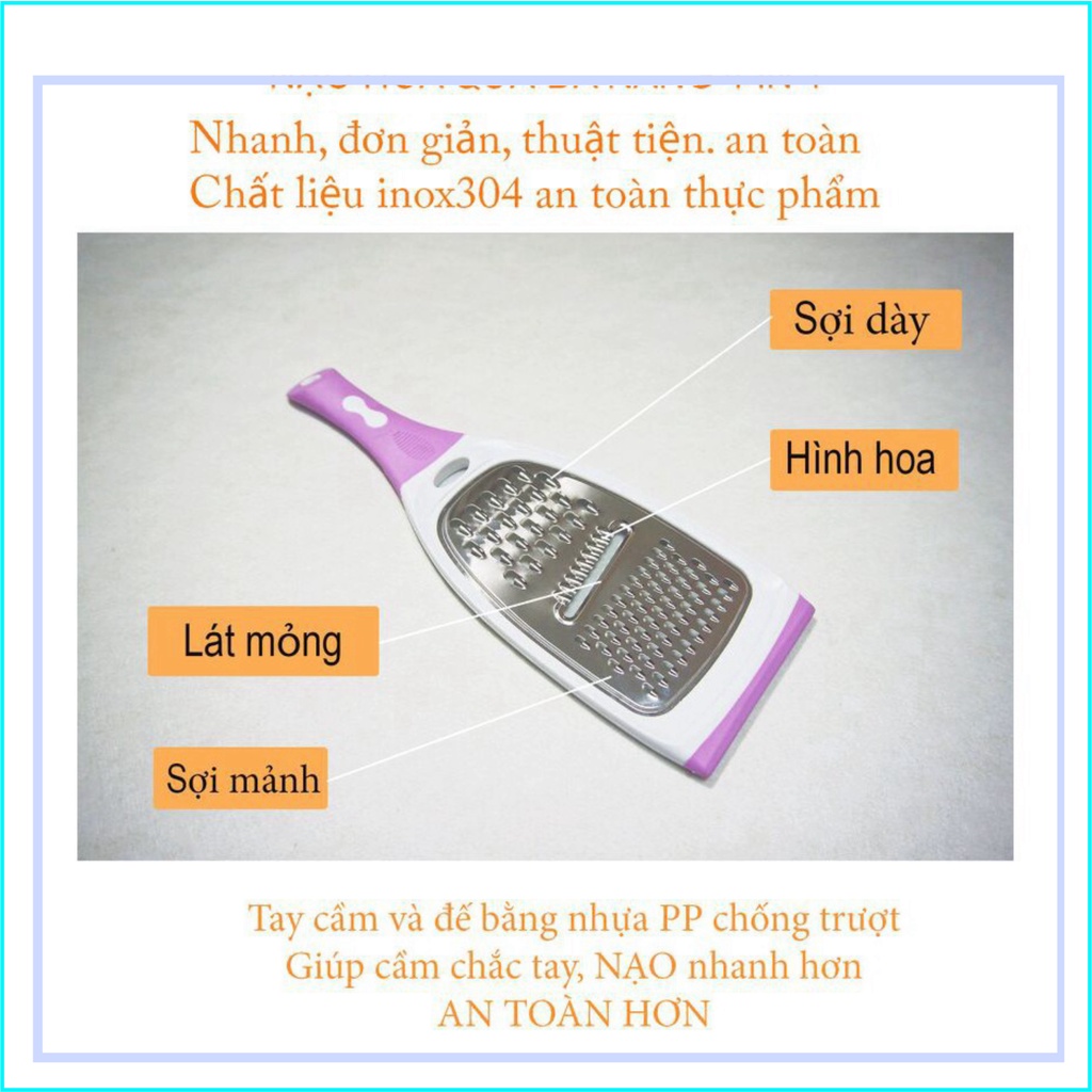 Nạo hoa quả 2 mặt đa năng- có tay cẩm chắc chắn, tiện dụng