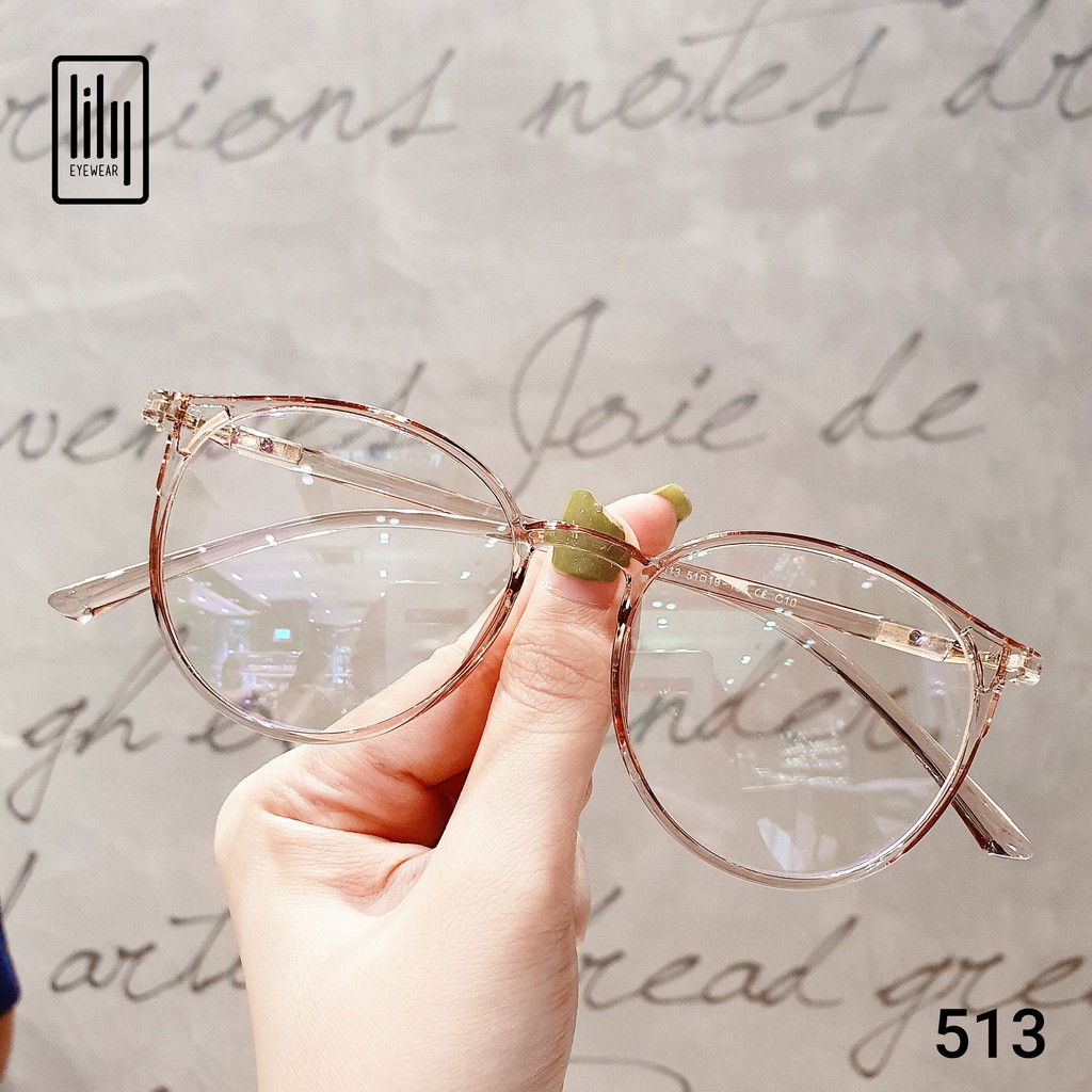 Gọng kính mắt tròn nam nữ Lilyeyewear chất liệu nhựa dẻo thanh mảnh nhẹ nhàng 52313