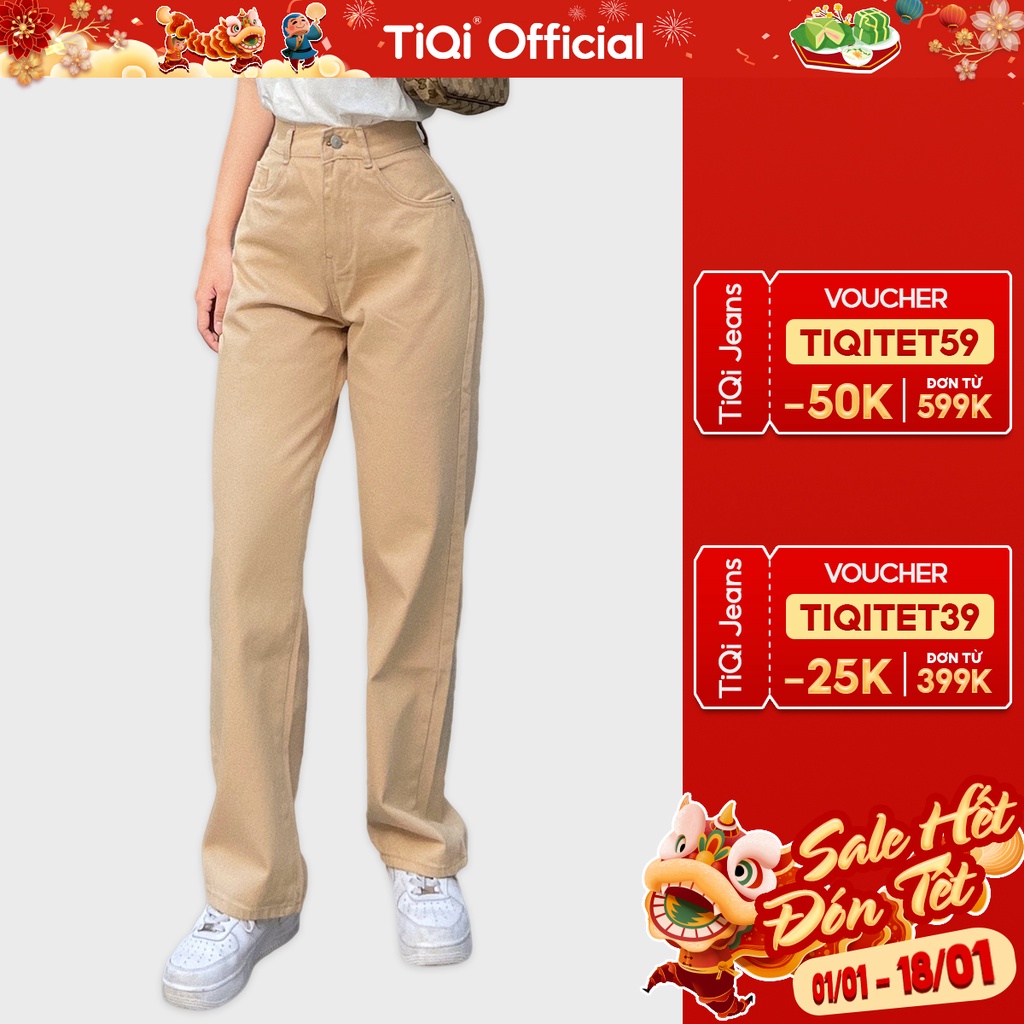 Quần kaki ống rộng nữ cao cấp TiQi Jeans B2-217