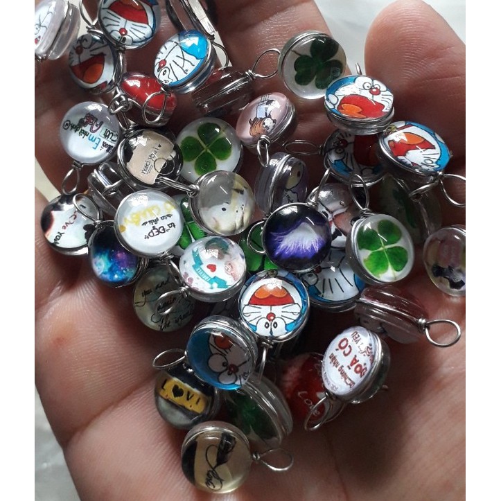 Sỉ 10 mặt dây chuyền / mặt vòng tay 14mm [ sỉ mặt thủy tinh in hình tại xưởng sản xuất ]