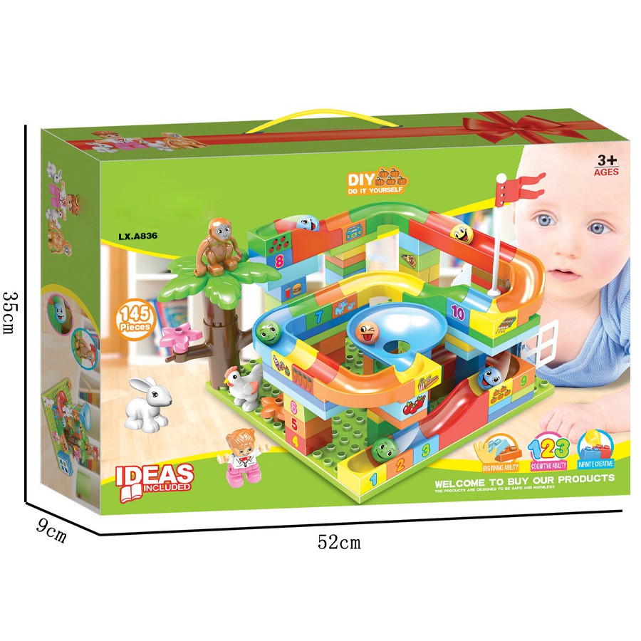Lắp ráp Ghép Hình Cầu Trượt Công Viên Vườn Thú 145 Miếng Ghép Lớn SP637