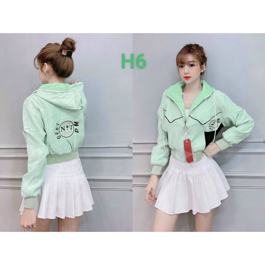 Áo khoác nữ. Áo khoác nữ gió dù 2 lớp chống nắng phối viền túi ngang ngộ nghĩnh-dễ thương | BigBuy360 - bigbuy360.vn