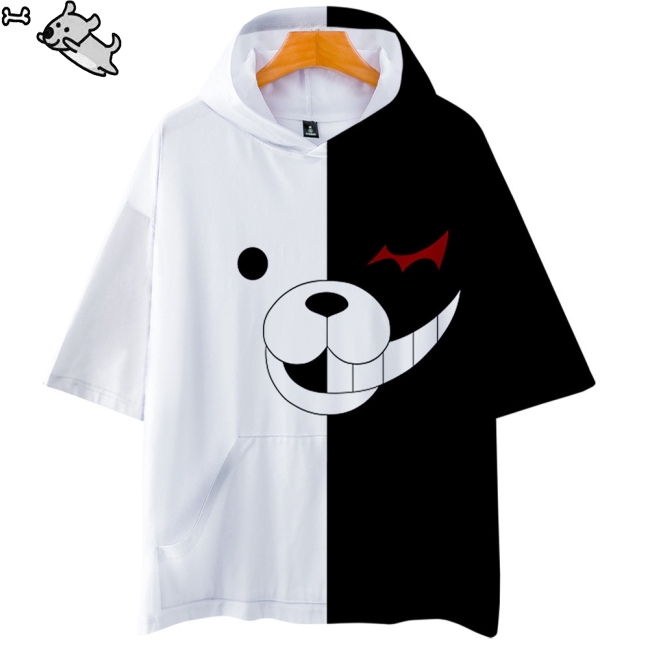 Áo hoodie ngắn tay in hình kỹ thuật số 3D Monokuma | BigBuy360 - bigbuy360.vn