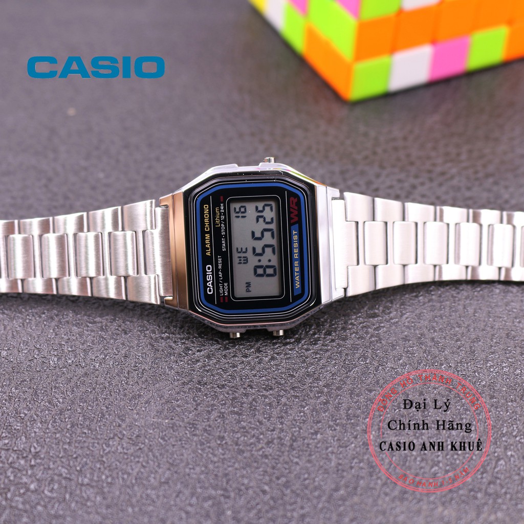 Đồng hồ Unisex Casio Vintage A158WA-1DF dây kim loại