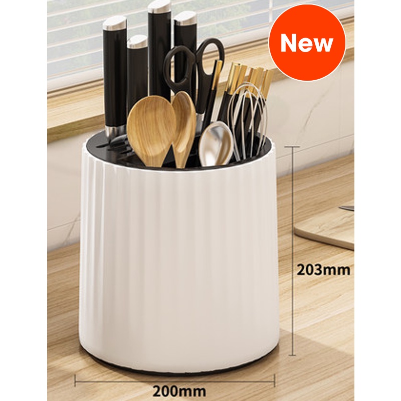 Ống Đựng Dao Đũa  Muỗng Cao Cấp, Hôp Đựng Đũa Xoay 360* Có Khay Hứng Ráo Nước Tháo Rời Canashop