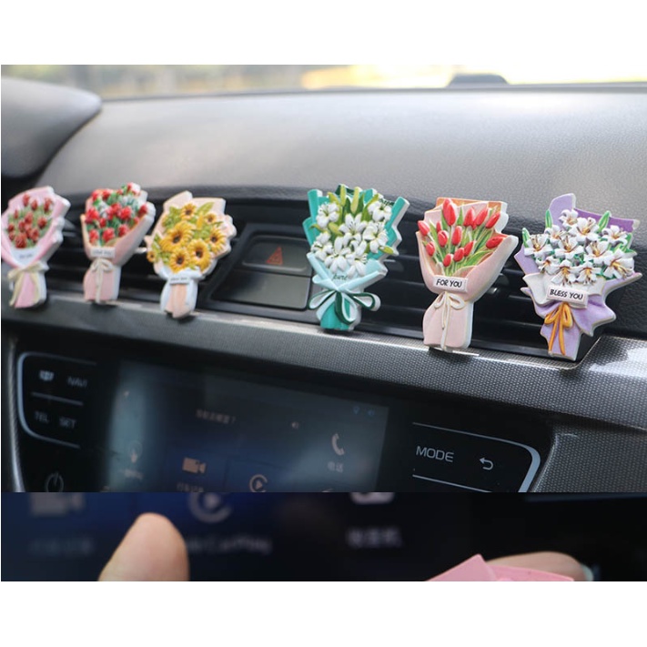 Kẹp bó hoa ô tô cài cửa gió xinh xắn gắn điều hòa xe hơi - Dũng An shop