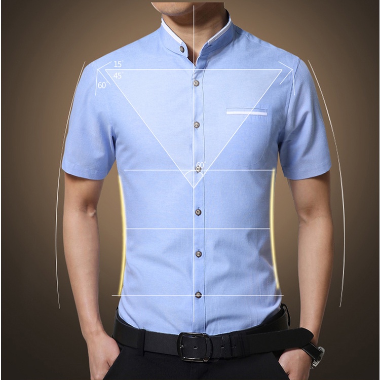 Áo Sơ Mi Cotton Oxford Tay Ngắn Plus Size Thời Trang Công Sở Cho Nam Giới