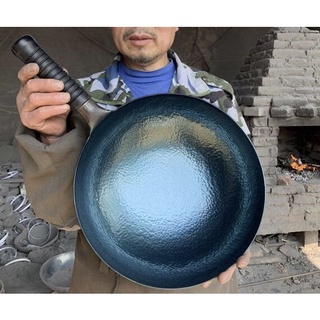 Chảo Thép Cacbon Chống Dính Tự Nhiên Gõ Vân Búa Lòng Chũng Chuyên Dụng Để Xào Nấu