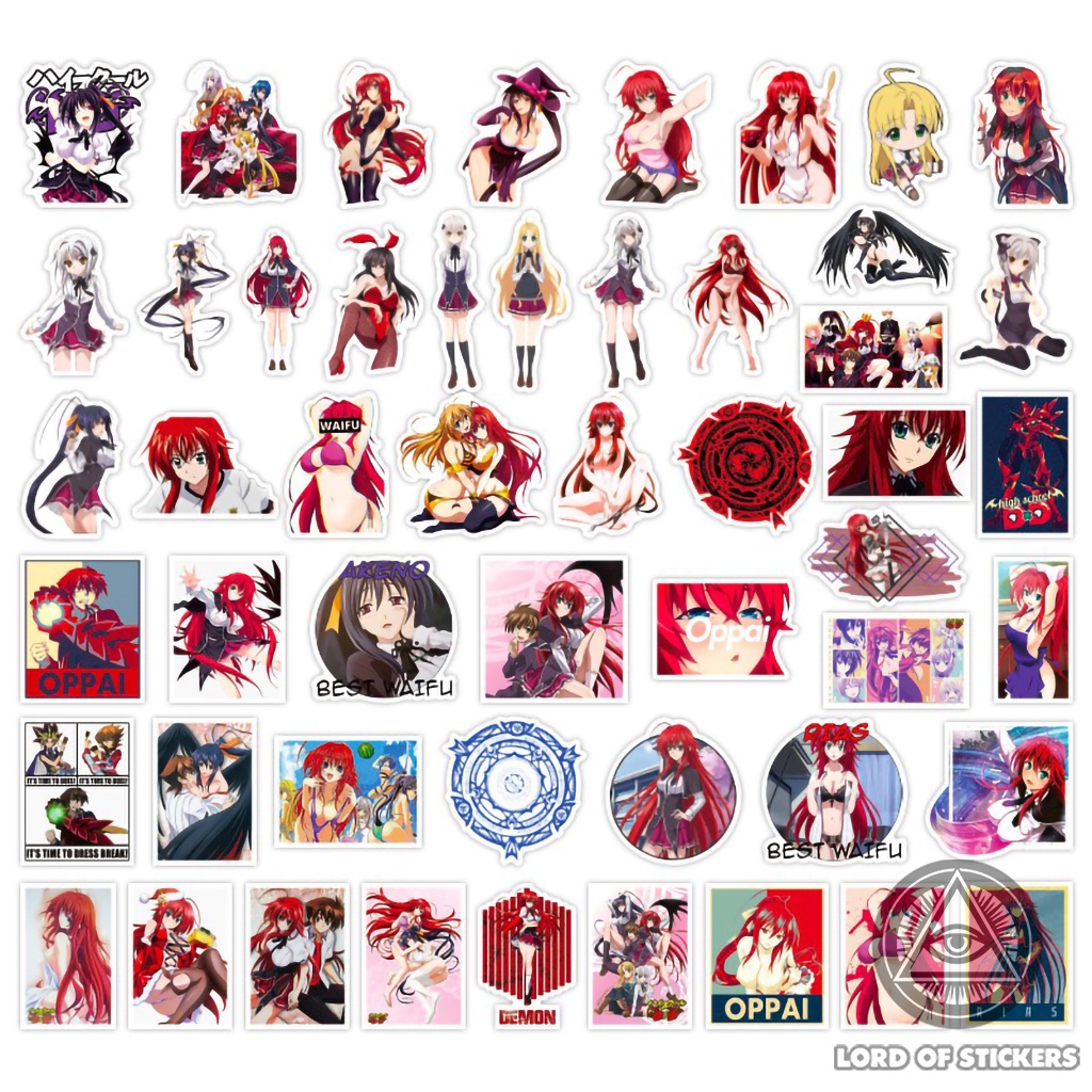 Set 100 Hình Dán High School DxD Sticker Sexy Anime Girl Chống Thấm Nước Trang Trí Mũ Bảo Hiểm, Ván Trượt, Laptop, Vali