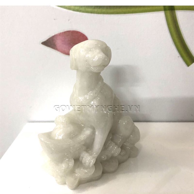 Tượng đá con chó trang trí tượng chó giữ tài lộc phong thủy cho gia chủ - Chiều Cao 10cm