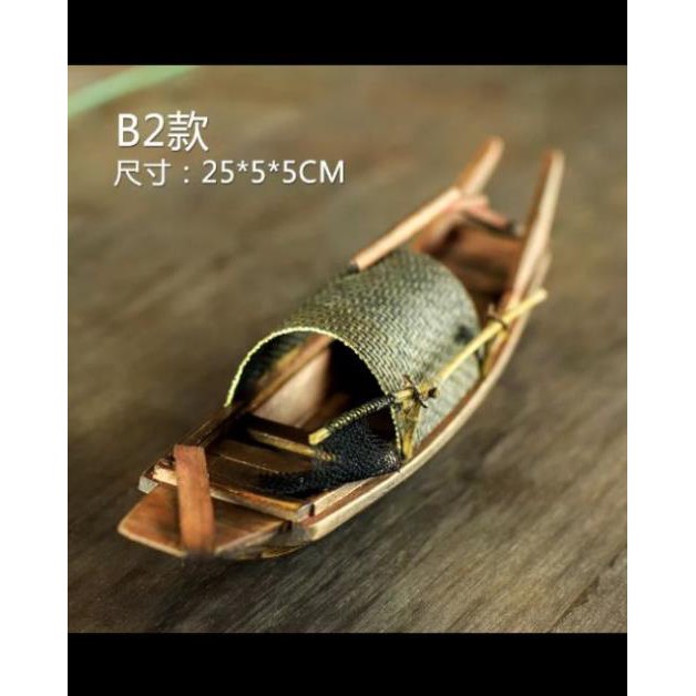 mô hình thuyền gỗ nổi trang trí bể cá, bể thủy sinh