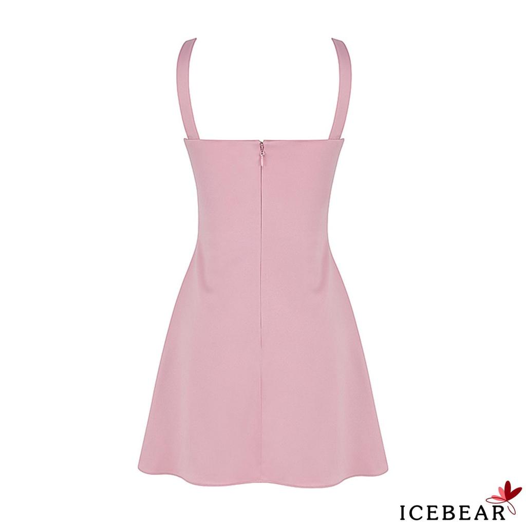 Đầm Chữ A Không Tay Lưng Cao Màu Trơn Thời Trang Mùa Hè Cho Nữ