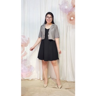 Bigsize công sở - Set Đầm Dây Và Áo Khoác