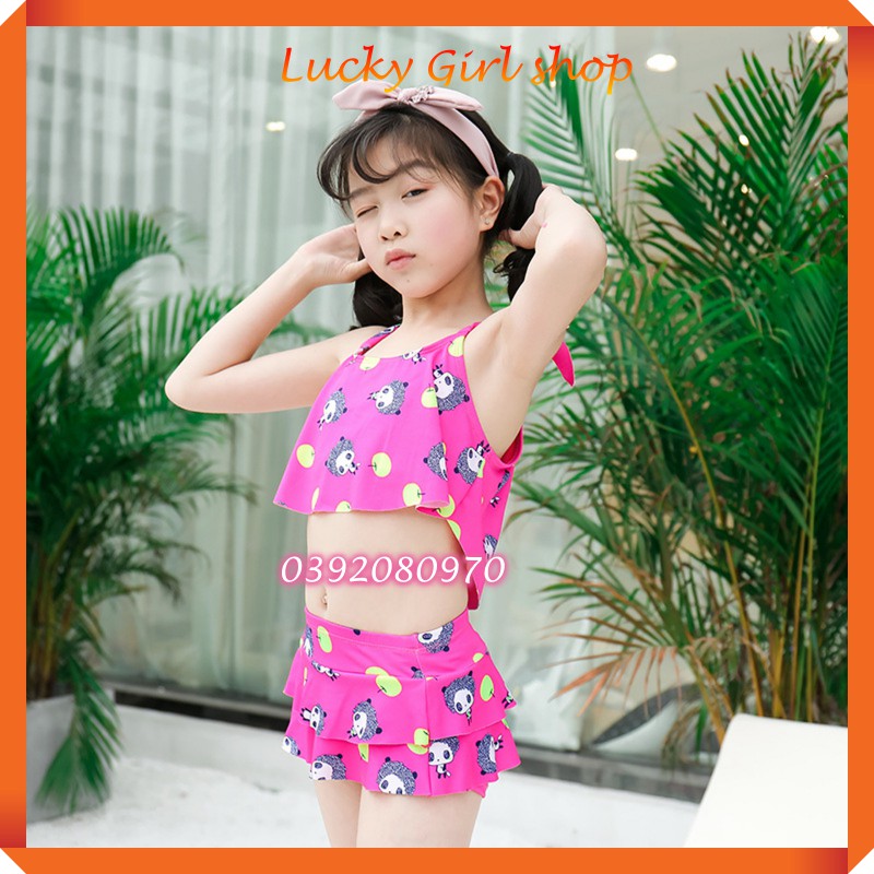 Bikini Bộ Bơi Đồ Bơi Bé Gái Từ 5-8 Tuổi 2 Mảnh Áo 2 Dây Tua Rua Váy Dễ Thương - Lucky Girl shop