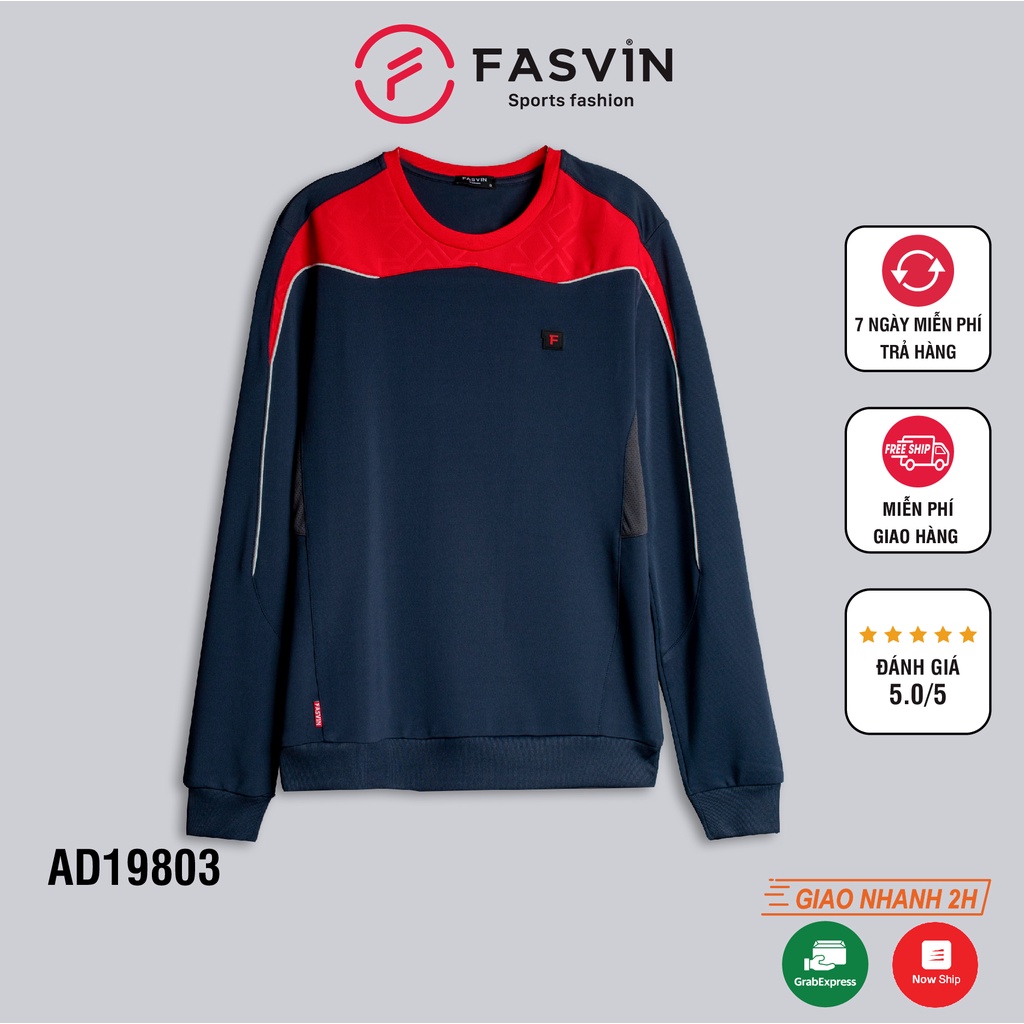 [Mã FAMALLT5 giảm 15% đơn 150K] Áo thể thao nam Fasvin AD19803.20, áo nỉ dài tay nam vải thun mềm mại co giãn tốt.