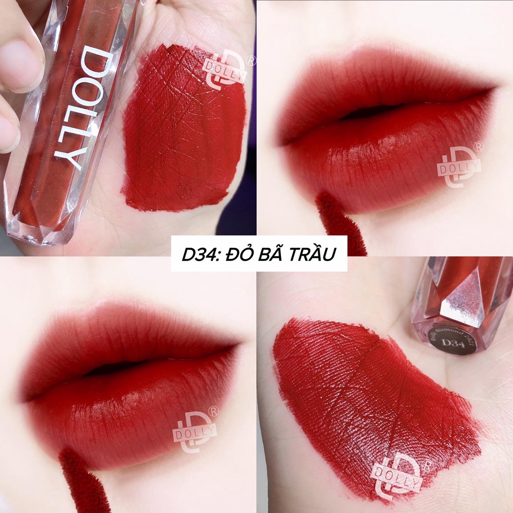 Son Kem Lì  DOLLY DIAMOND VELVET Không Chì Cao Cấp NEW 2022