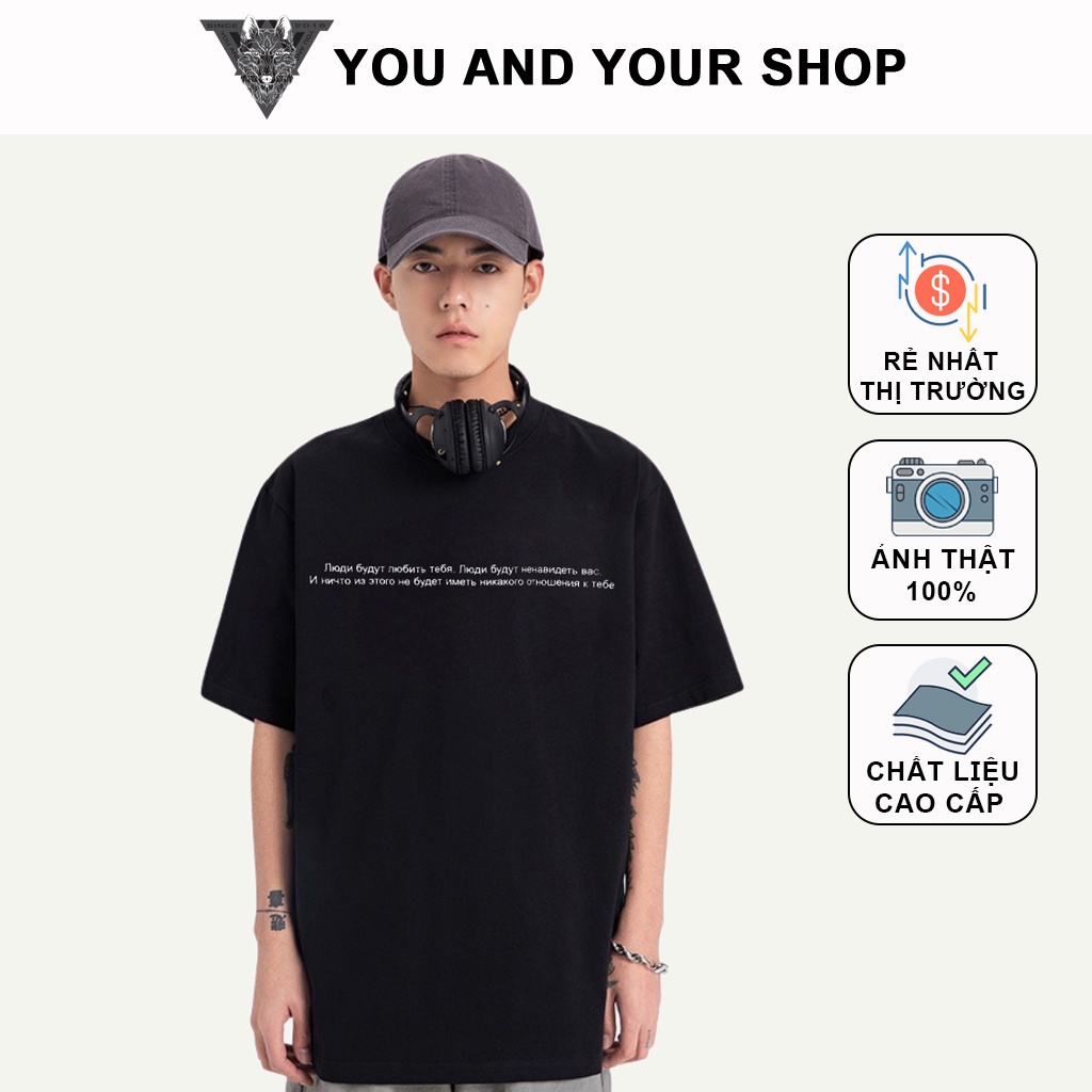 Áo Thun tay lỡ YAYSHOP phông unisex nam nữ chất thun cotton mềm mịn in chữ Nga Vagift