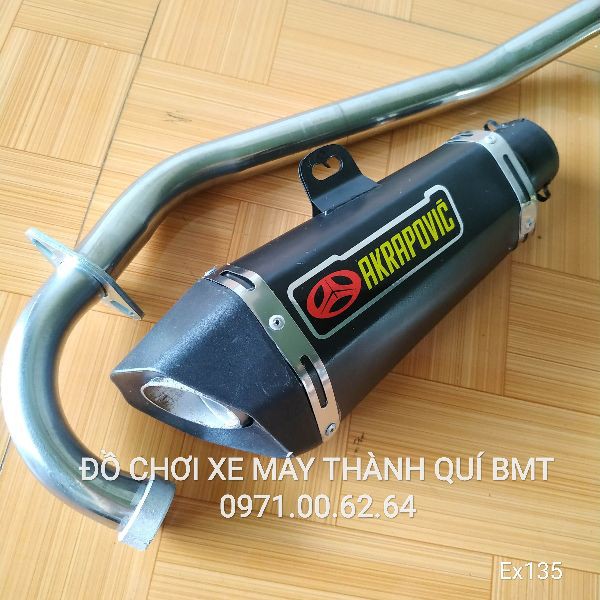 Pô độ Akrapovic Exciter 135 kèm cổ inox - Pô độ Exciter 135 full cổ pô