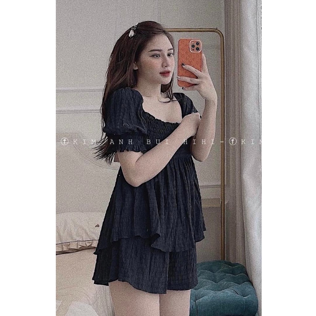 Set đồ nữ cá tính, set quần sóc áo quây đi chơi sang chảnh mùa hè đẹp 8A00169 | BigBuy360 - bigbuy360.vn