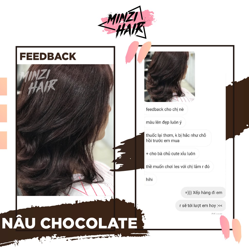 Thuốc Nhuộm Tóc Màu Nâu Chocolate / Nâu socola [Lên Từ Nền Đen] | BigBuy360 - bigbuy360.vn
