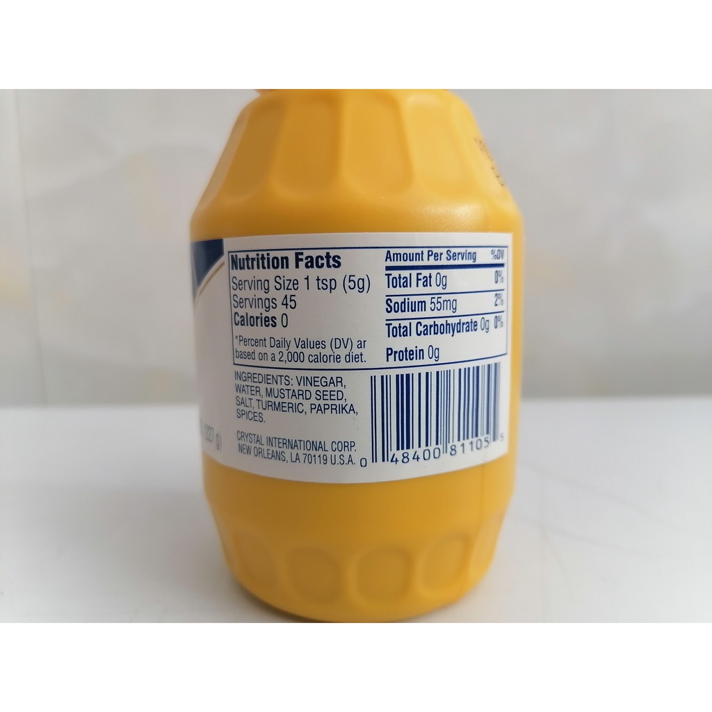 [Mã 66FMCGSALE hoàn 8% đơn 500K] [227g – NHỎ] Mù tạt vàng [USA] CRYSTAL Yellow Mustard 227g (tgc-hk)