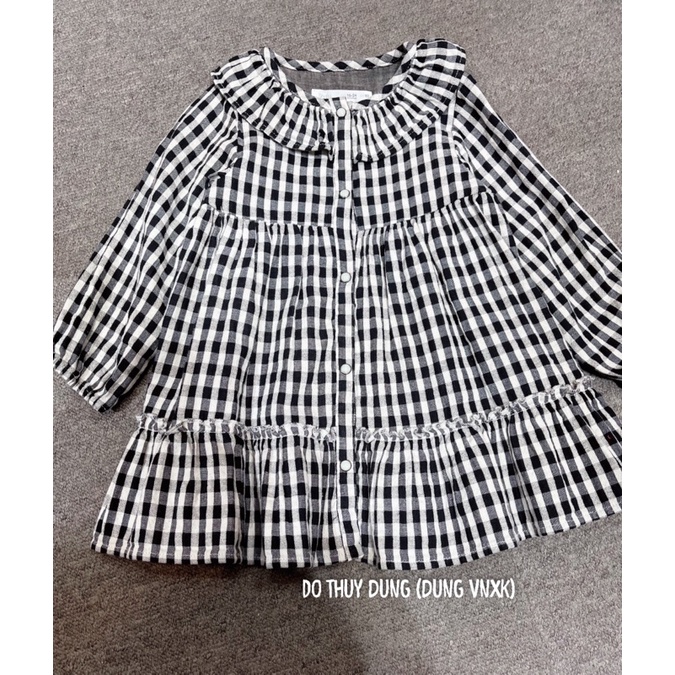 Váy kẻ ô zara bé gái