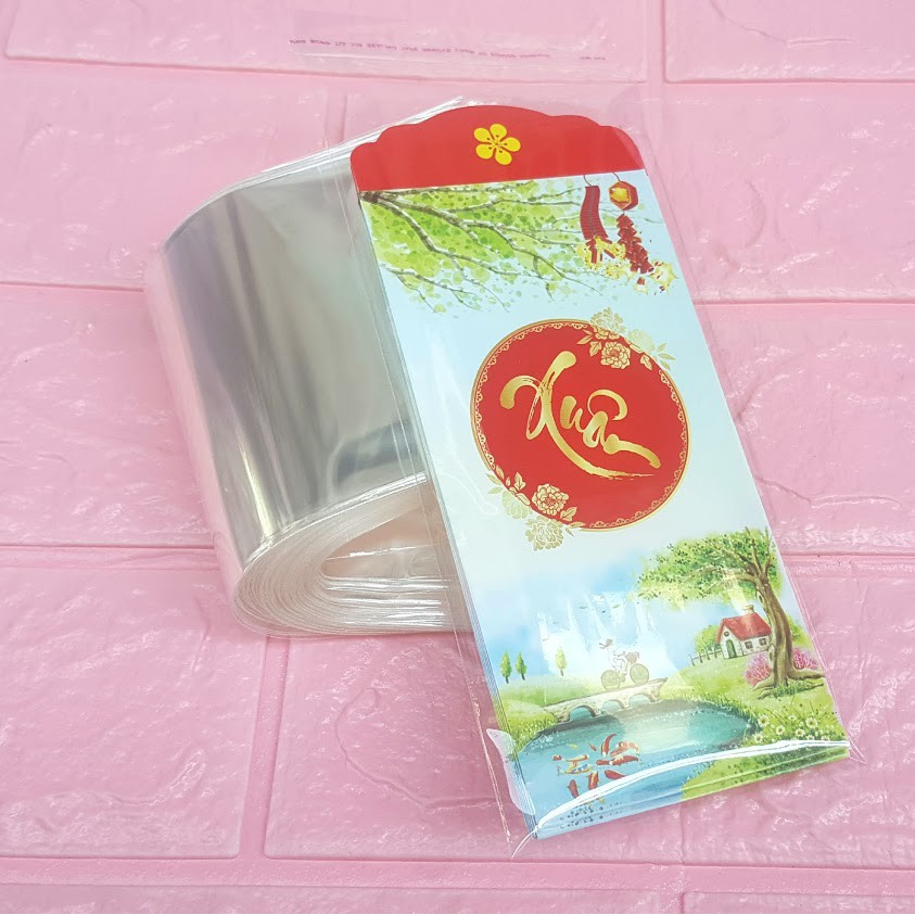 100g (~95cái) Túi Opp dán mép 9x18cm (+4) - Túi ni lông băng keo dán miệng - Bao nilon dán miệng