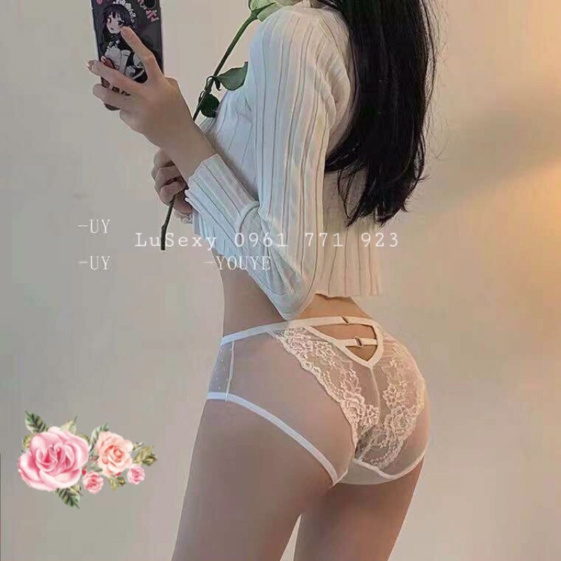QUẦN LÓT NỮ SEXY CAO CẤP - Quần lót trong suốt xuyên thấu gợi cảm màu trắng đen