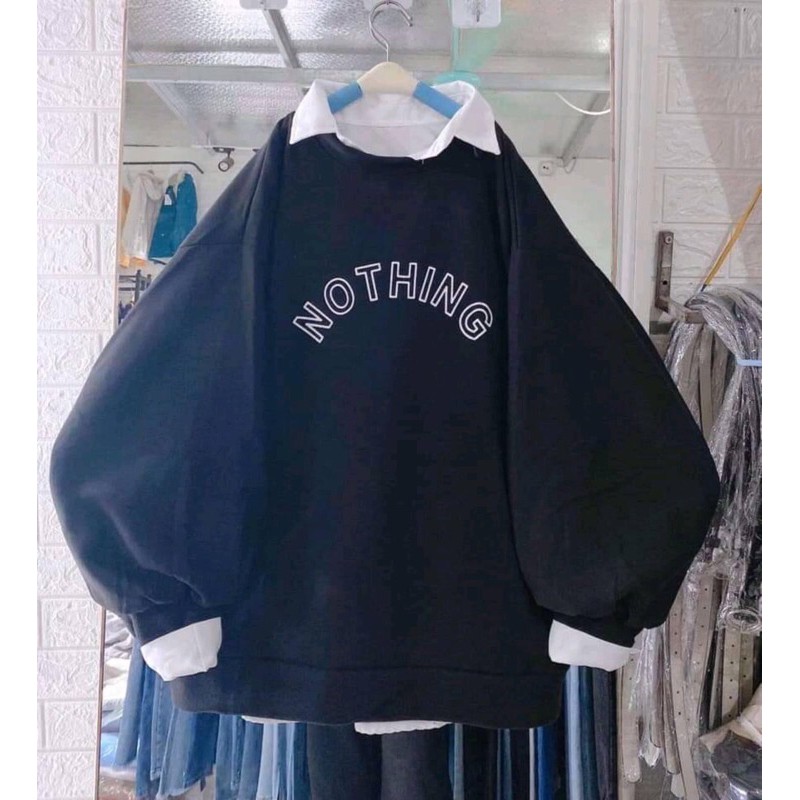 Áo swt nỉ bông chữ nothing HANA242 | BigBuy360 - bigbuy360.vn