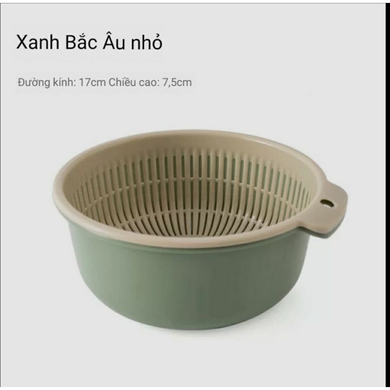 [Rổ thoát nước hai lớp dày cực lớn] Rổ rửa rau nhà bếp, giỏ đựng trái cây, giỏ đựng nước hai lớp tròn