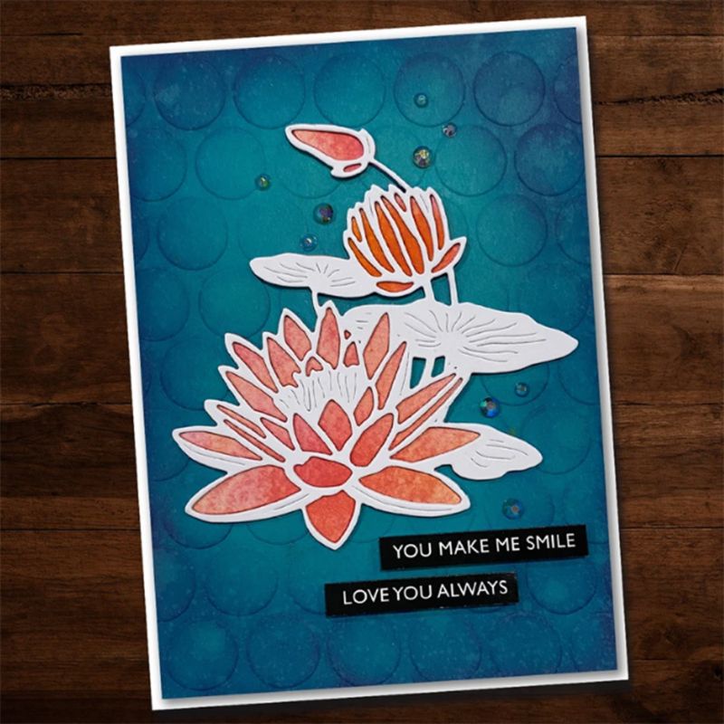 Khuôn cắt giấy làm từ kim loại hình hoa sen trang trí Scrapbook